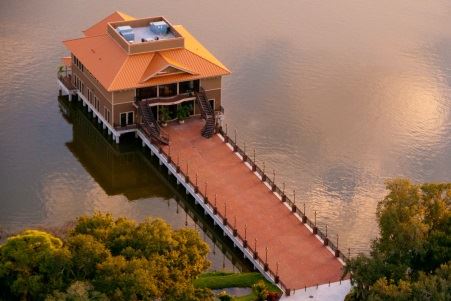 Aerial of the Tavares Pavilion from the Waterfront